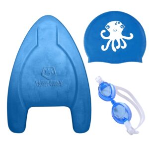 WMB07743Z1D - A shape swimming board set - with swimming cap and goggles - swimming equipment for children and kids - one-stop solution for sporting goods