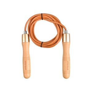 WMF76060 - wooden cowhide jump rope - wooden handle - all for fitness - supply for retailer and wholesaler - fitness equipment - NO MOQ (2)