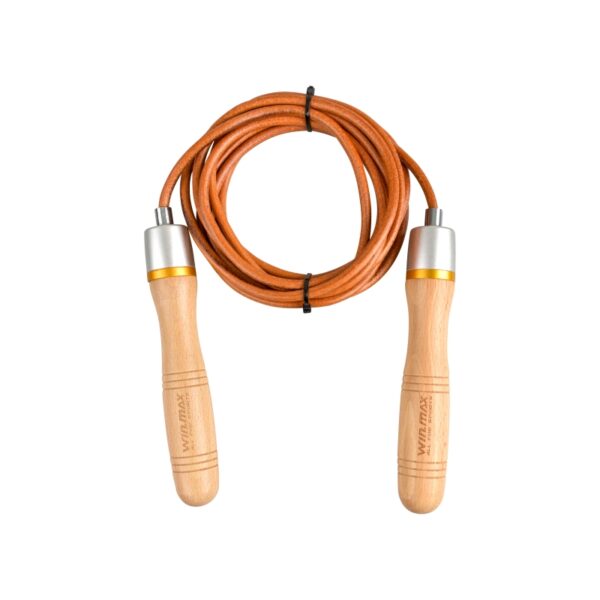 WMF76060 - wooden cowhide jump rope - wooden handle - all for fitness - supply for retailer and wholesaler - fitness equipment - NO MOQ (2)