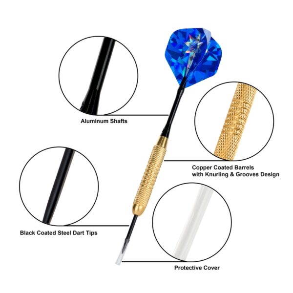 WMG91827 - Classic Darts Set - Dart Game Equipment - excellent design - WI.MAX INDOOR GAME SERIES (8)